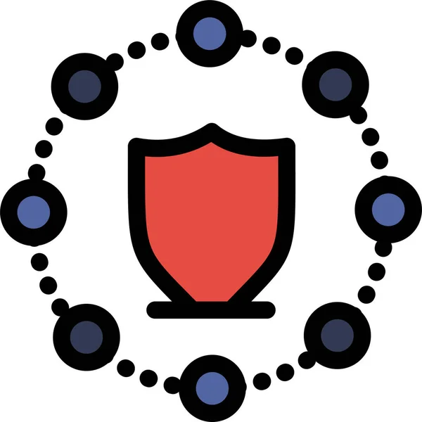 Иконка Защиты Компьютерной Сети — стоковый вектор