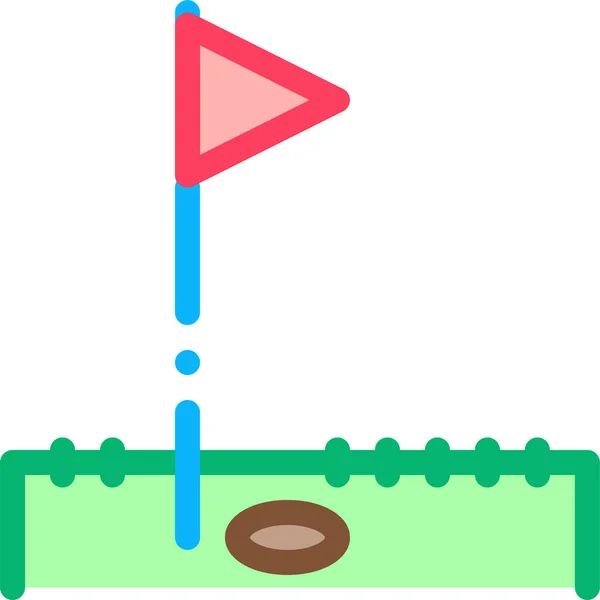 Icono Campo Club Pelota Estilo Plano — Vector de stock