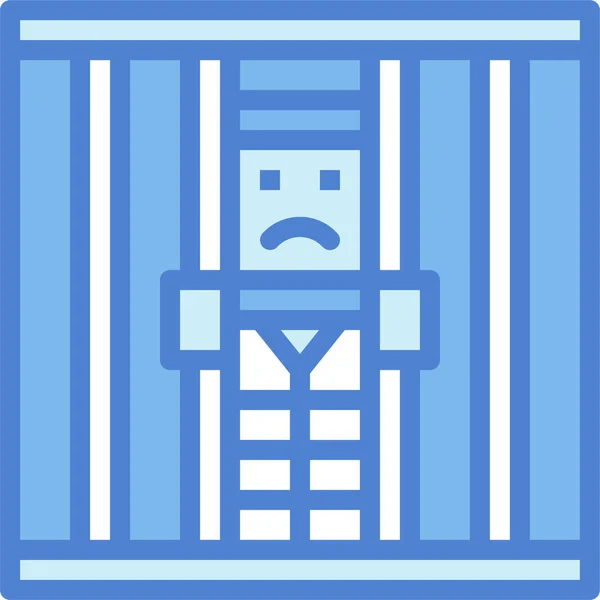 Ikona Więziennictwa Karnego Pełnym Zarysie — Wektor stockowy