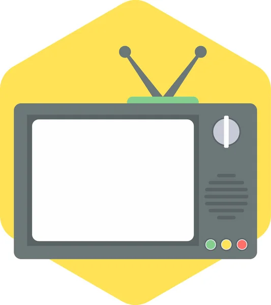 Pantalla Televisión Icono Televisión Estilo Plano — Archivo Imágenes Vectoriales