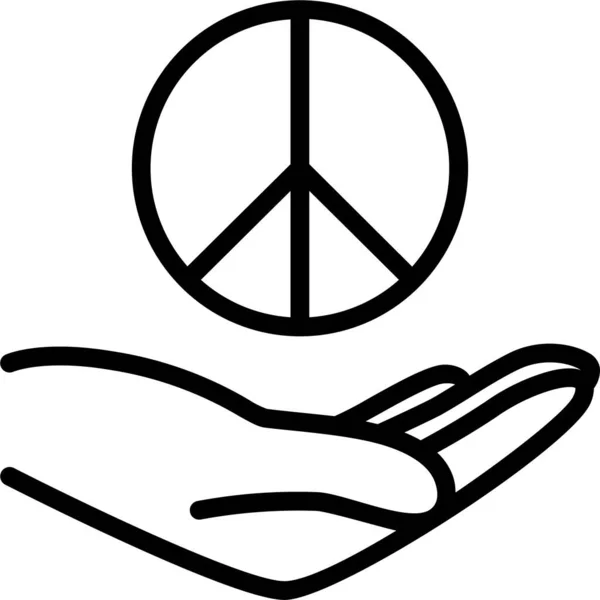 Amistad Pacifismo Paz Icono — Vector de stock