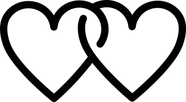 Tag Verlobung Herz Symbol Umriss Stil — Stockvektor