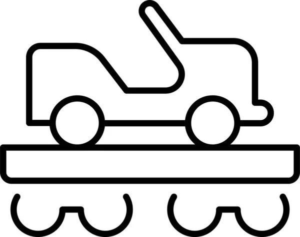 Ikona Wózka Samochodowego Zarysie — Wektor stockowy