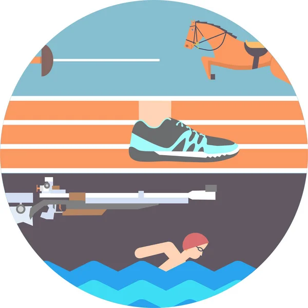 Atletiek Schermen Olympische Pictogram Platte Stijl — Stockvector