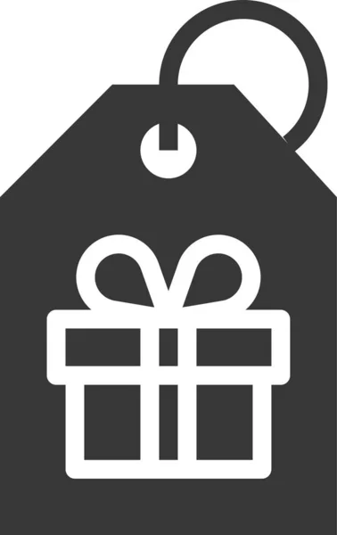 Caixa Ícone Presente Natal Estilo Sólido — Vetor de Stock