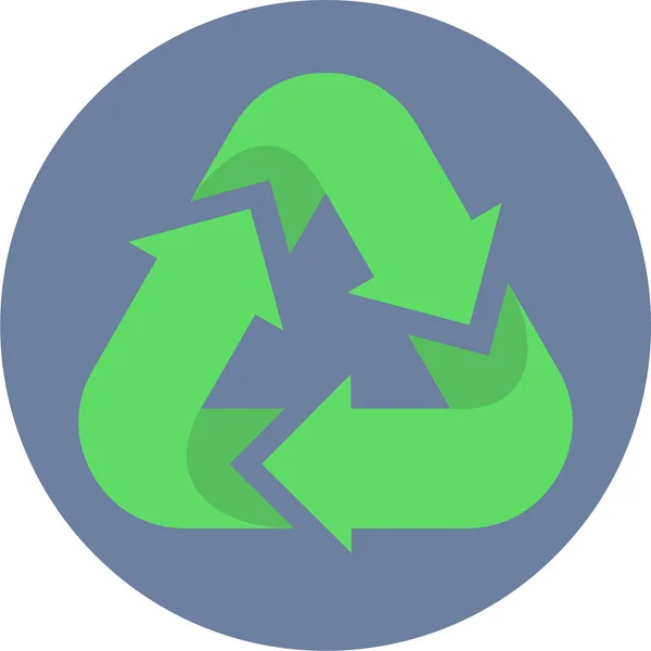 Recycleer Platte Ecologie Milieu Icoon Platte Stijl — Stockvector