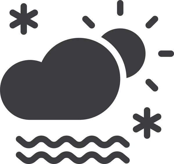 Ícone Nevoeiro Diurno Nuvem Estilo Sólido —  Vetores de Stock