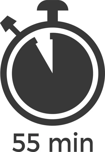 Relógio Cronômetro Ícone Tempo Estilo Sólido — Vetor de Stock