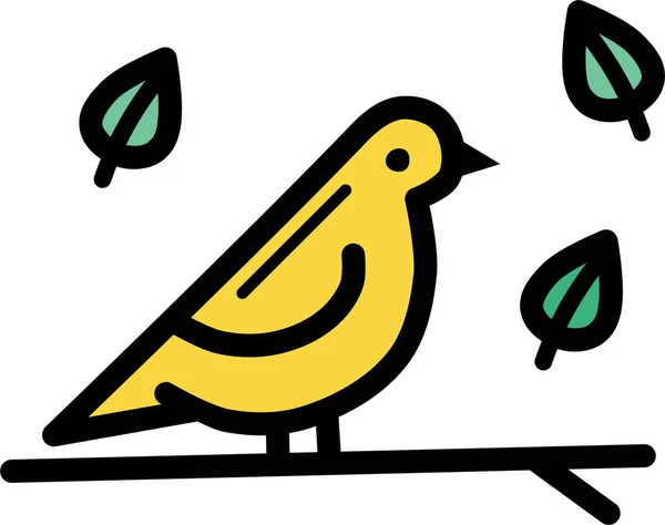 Herbstvogel Ikone Ausgefülltem Outline Stil — Stockvektor