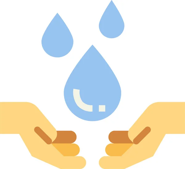 Agua Solidaridad Manos Icono — Vector de stock