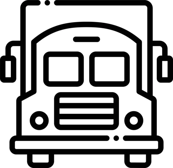 Icono Escuela Educación Autobús Estilo Esquema — Vector de stock