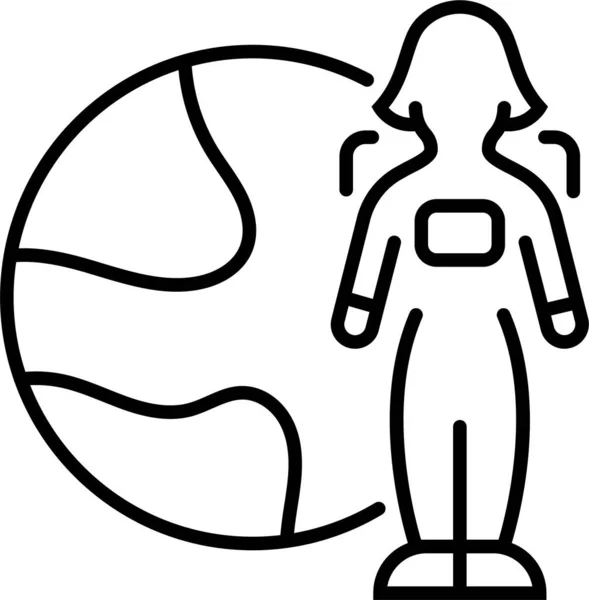 宇宙飛行士宇宙地球のアイコン — ストックベクタ