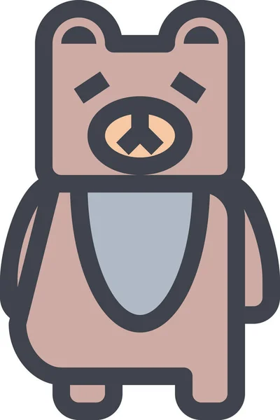 Значок Животного Аватара Медведя Стиле Заполненного Контура — стоковый вектор