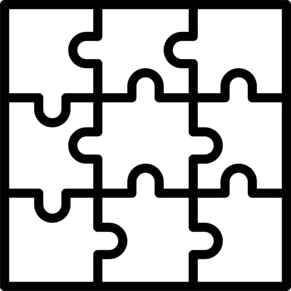 Integráció Csatlakozzon Puzzle Ikon Vázlatos Stílusban — Stock Vector