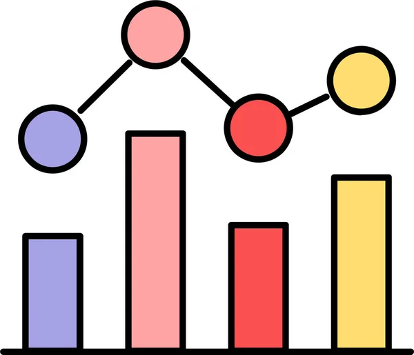 Diagramm Analyse Analytik Symbol Stil Ausgefüllter Umrisse — Stockvektor