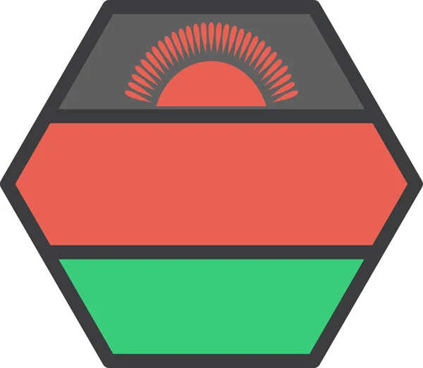 Afrykańska Ikona Flagi Kraju Stylu Wypełnionym — Wektor stockowy