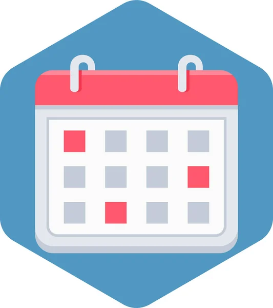 Calendario Data Giorno Icona Stile Piatto — Vettoriale Stock