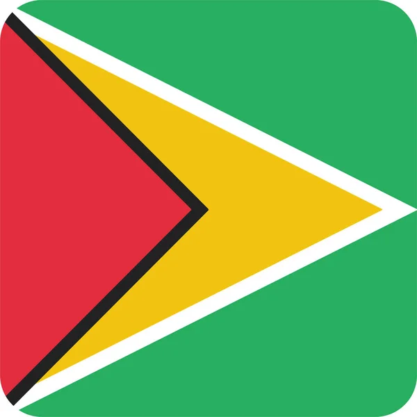 Bandiera Del Paese Icona Della Guyana Stile Piatto — Vettoriale Stock
