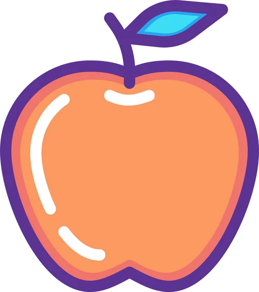 ไอคอนอาหารฤด ใบไม วงของแอปเป ลในสไตล บรรท ดเต — ภาพเวกเตอร์สต็อก
