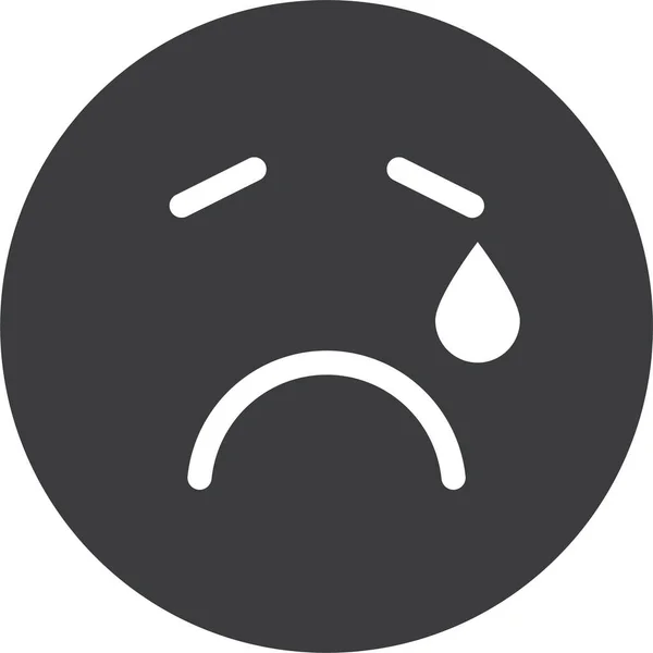 Cry Emoticon Emotion Icon Solid Style — Stock Vector