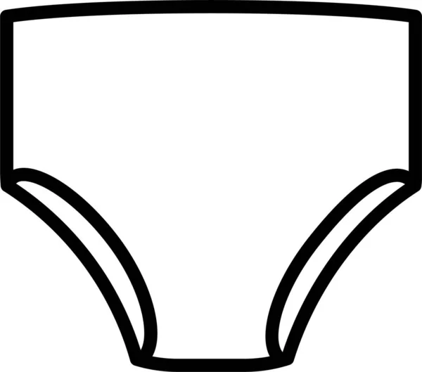 Baby Briefs Ikona Pieluchy Zarysie Stylu — Wektor stockowy