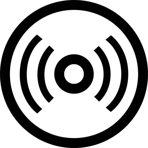 Grabación Sonido Icono Audio Estilo Esquema — Vector de stock