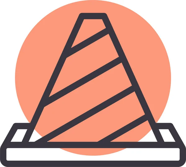 Cone Construction Labor Icon Outline Style — Stock Vector