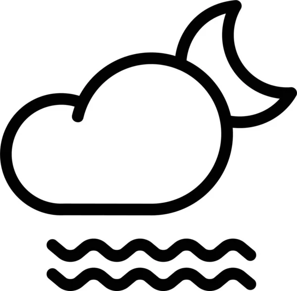Nube Niebla Niebla Icono Estilo Esquema — Vector de stock