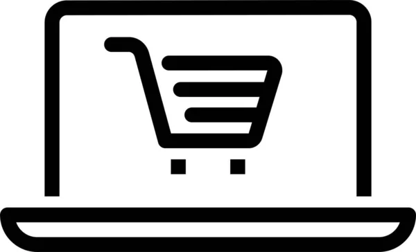 Koszyk Commerce Online Ikona Zarysie Stylu — Wektor stockowy