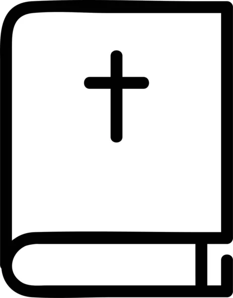 Ikona Obrysu Bible Knihy — Stockový vektor