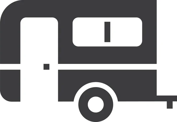 Bus Camping Karavana Ikona Pevném Stylu — Stockový vektor