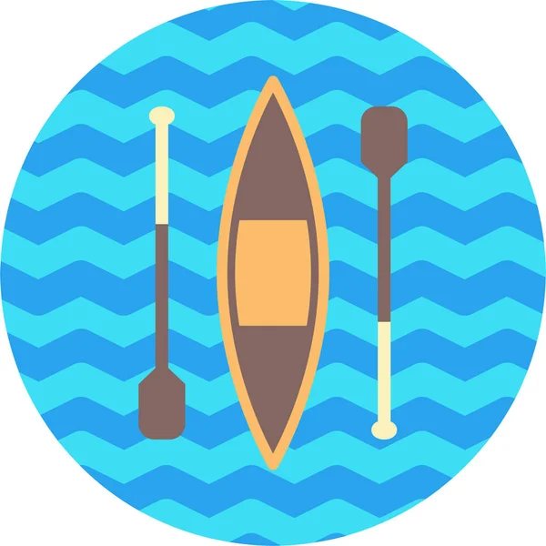 Canoe Slalom Sprint Icon Flat Style — Stock Vector
