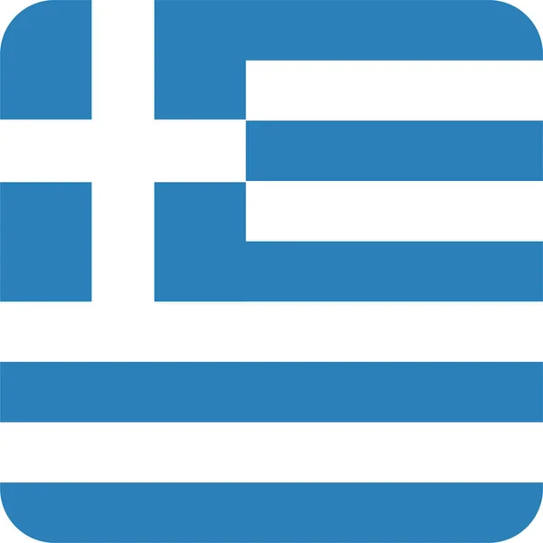 Bandera Del País Icono Griego Estilo Plano — Vector de stock