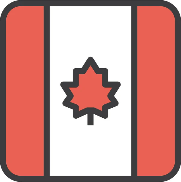 Canada Canadiense Icono Del País Estilo Contorno Lleno — Archivo Imágenes Vectoriales