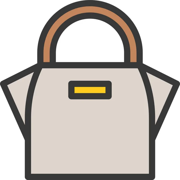 Bolso Moda Icono Femenino Estilo Contorno Lleno — Vector de stock