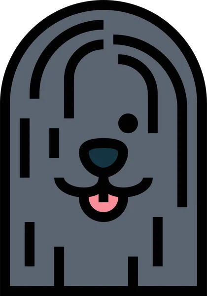 フルアウトラインスタイルのプリ犬ペットのアイコン — ストックベクタ