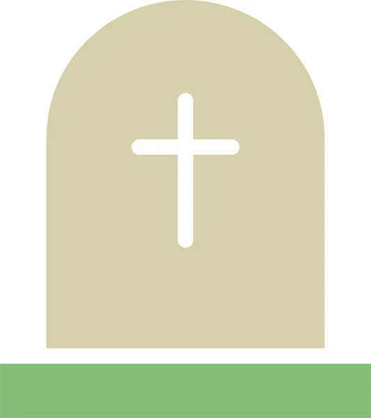 Ikona Grobu Cmentarza Wielkanocnego Płaskim Stylu — Wektor stockowy