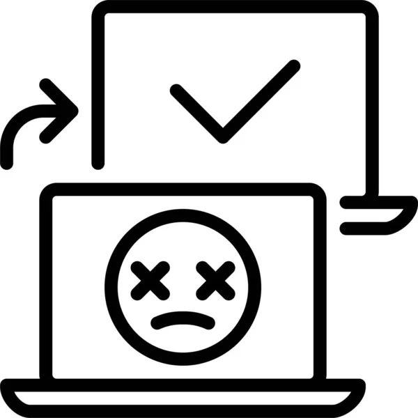 Ícone Erro Mau Funcionamento Laptop Estilo Esboço — Vetor de Stock