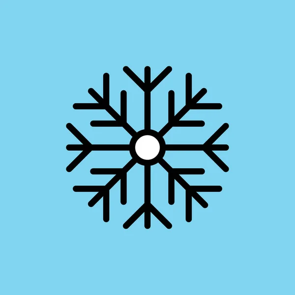 Kerstmis Koude Vorst Pictogram Omtrek Stijl — Stockvector