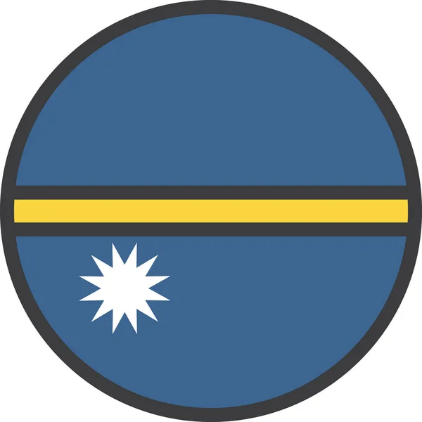 País Bandeira Nauru Ícone Estilo Esboço Preenchido —  Vetores de Stock