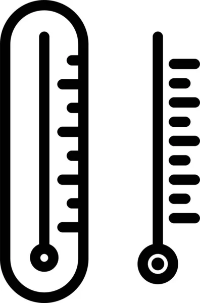Physik Thermometer Symbol Umrissen Lernen — Stockvektor