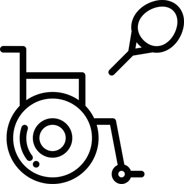 Utmanade Spelet Paralympiska Ikonen Konturstil — Stock vektor