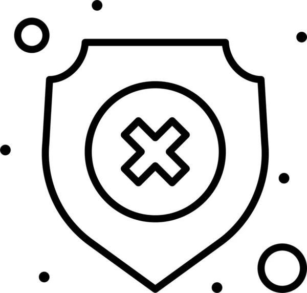 Ikona Antivirového Ochranného Štítu Stylu Osnovy — Stockový vektor