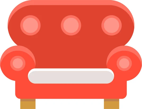 Silla Comodidad Sofá Icono Estilo Plano — Vector de stock