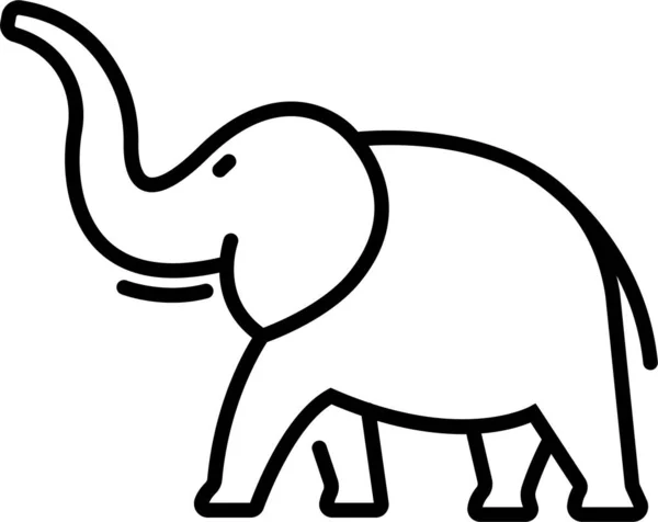 Elefante Animale Icona Tailandese — Vettoriale Stock
