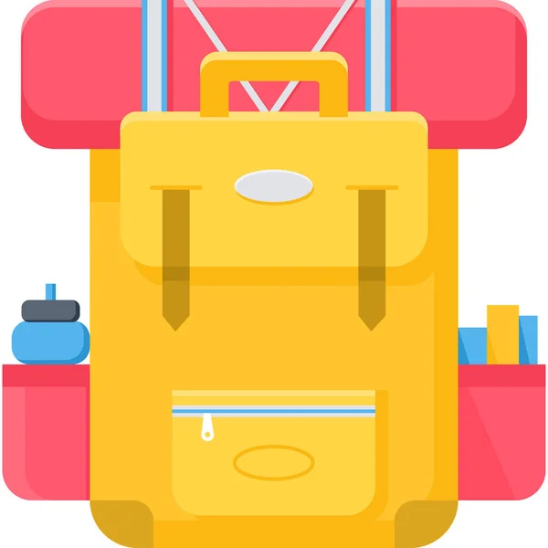 Baggage Luggage Backpack Icon Flat Style — Stock Vector