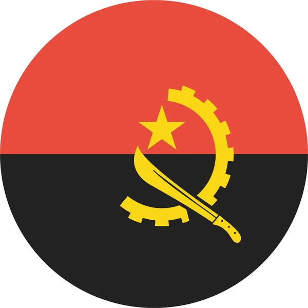 Icona Bandiera Paese Angola Stile Piatto — Vettoriale Stock