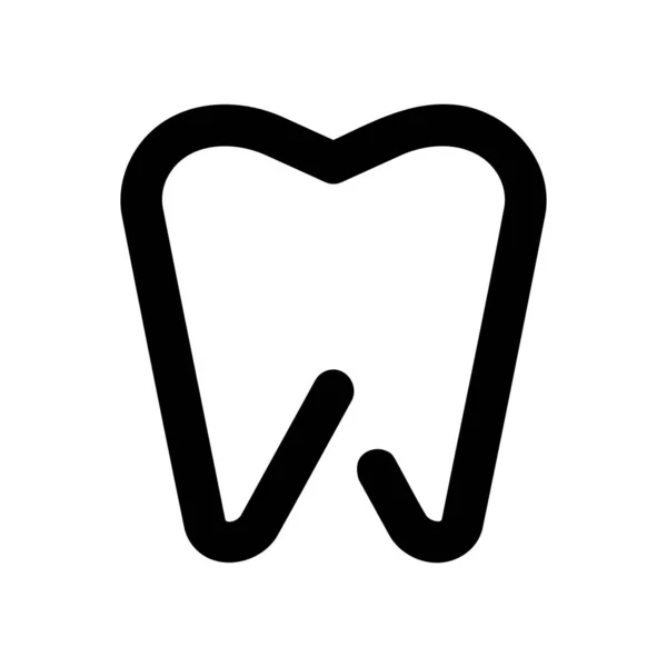 Dentista Dientes Icono Del Diente Estilo Contorno — Vector de stock