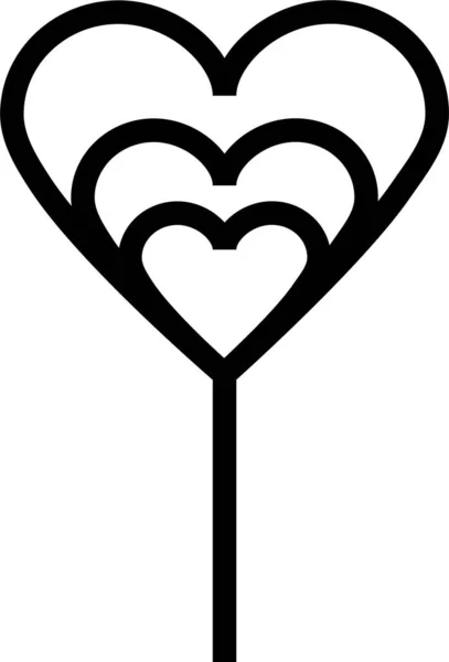 Caramelo Día Corazón Icono Estilo Del Esquema — Archivo Imágenes Vectoriales