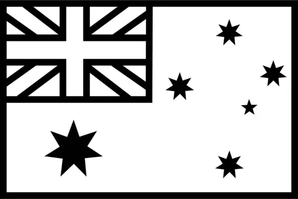 Aussie Australia Εικόνα Χώρα Περίγραμμα Στυλ — Διανυσματικό Αρχείο